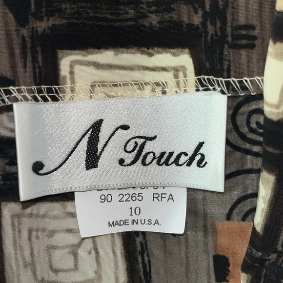 N Touch geometric blazer lightweight size 10 fall jacket pockets front button - Picture 3 of 13